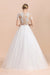 Chic Lace Tulle A-line Short Sleeve Wedding Dress - Wedding Dresses