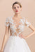 Chic Lace Tulle A-line Short Sleeve Wedding Dress - Wedding Dresses