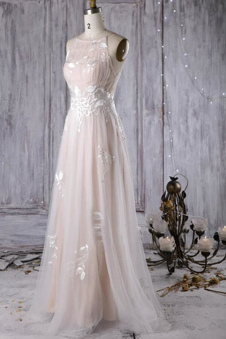 Chic Ruffle Floor Length Tulle A-line Wedding Dress - Wedding Dresses