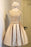 Chic Scoop Applique Satin Ruched Homecoming with Belt Short Prom Party Dress - Prom Dresses