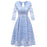 Christmas Women Street Lace 3/4 Sleeve Dresses - Sky blue / S - lace dresses
