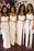 Column Floor Length Spaghetti Strap Split Ivory Bridesmaid Dress - Bridesmaid Dresses