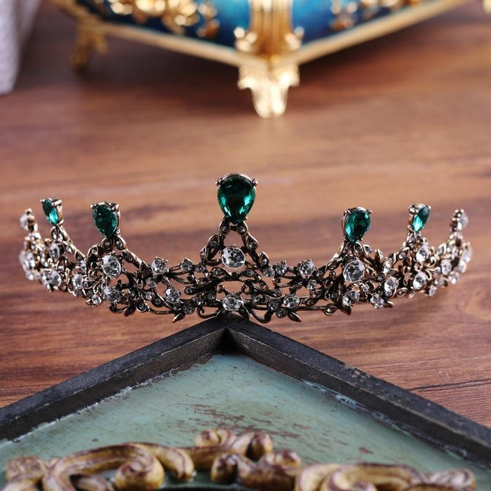 Copper Green Crystal Elegant WomenS Tiaras | Bridelily - Silver - tiaras