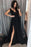 Custom Made Black Prom A Line Simple V Neck Formal Dress with Side Slit - Prom Dresses