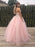 Custom Made Sweetheart Neck Backless Tulle Pink Long Prom Dresses with Beadings, Pink Ball Gown, Pink Formal Dresses