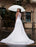Customize Wedding Dress Lace Tulle A-Line Jewel Neck Sleeveless Natural Waist With Train Bridal Dresses