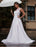 Customize Wedding Dress Lace Tulle A-Line Jewel Neck Sleeveless Natural Waist With Train Bridal Dresses
