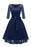 Cute Autumn Long Sleeve V-Neck Women Lace Dresses - Navy Blue / S - lace dresses