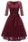 Cute Autumn Long Sleeve V-Neck Women Lace Dresses - Burgundy / S - lace dresses