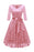 Cute Autumn Long Sleeve V-Neck Women Lace Dresses - Pink / S - lace dresses