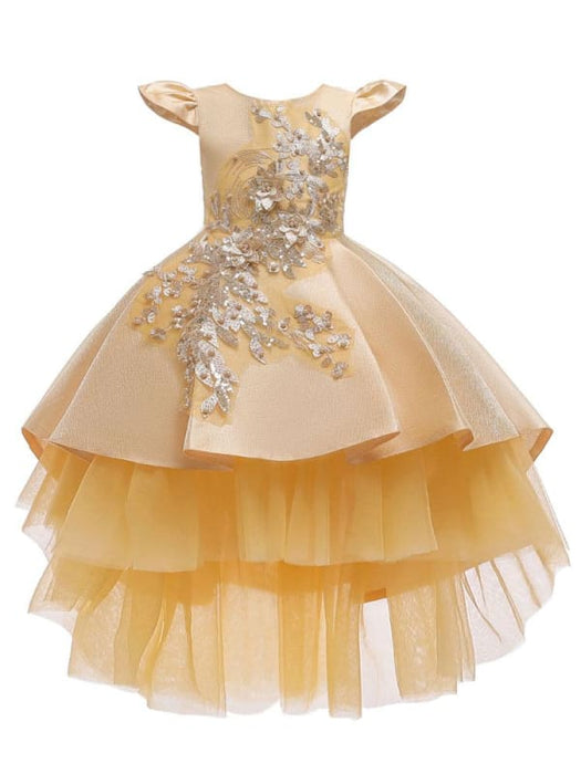 Flower Girl Dresses Jewel Neck Sleeveless Bows Kids Party Dresses