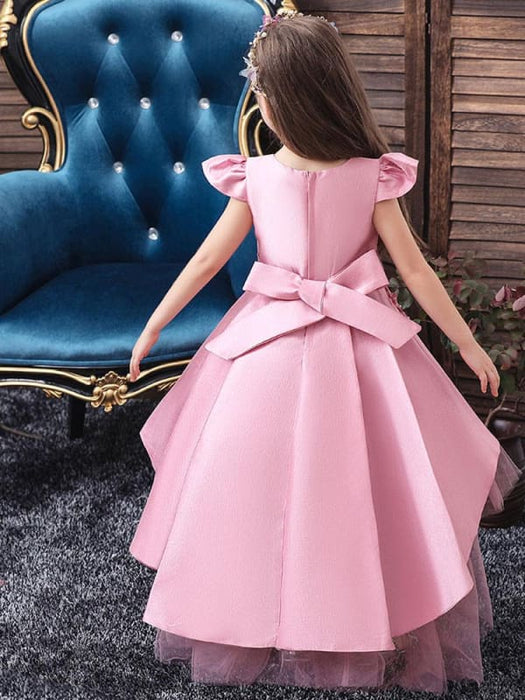 Flower Girl Dresses Jewel Neck Sleeveless Bows Kids Party Dresses