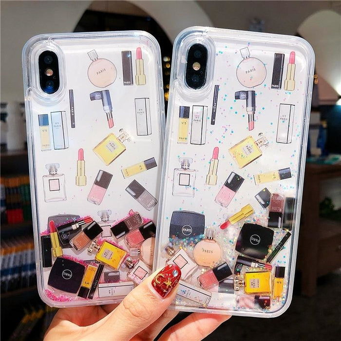Cute Makeup Cosmetic Quicksand Case for iPhone