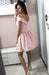 Cute Off The Shoulder Pink Homecoming Dresses Short Prom Dresses, Off Shoulder Pink Formal Dresses, Evening Dresses