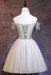 Cute Off the Shoulder Tulle Homecoming Light Green Short Prom Dress with Flowers - Prom Dresses