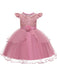 Flower Girl Dresses Jewel Neck Polyester Cotton Sleeveless Knee Length Princess Silhouette Beaded Kids Party Dresses