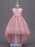 Lace Flower Girl Dresses Pink High Low Ball Gowns Sleeveless Bow Sash Princess Party Dresses