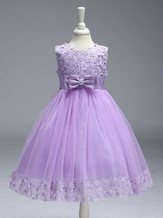 Cute Princess Flower Girl Dresses Lilac Purple Lace Tulle Ribbon Tutu — Bridelily Cute Princess Flower Girl Dresses Lilac Purple Lace Tulle Ribbon Tutu — Bridelily