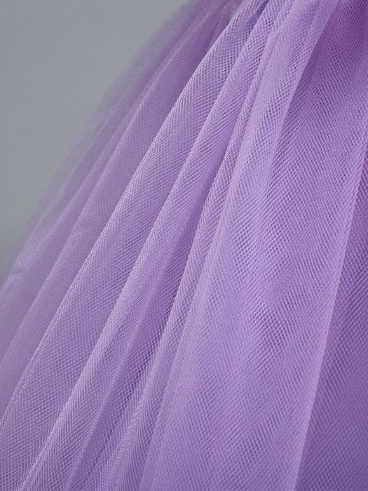 Flower Girl Dresses Princess Lilac Purple Lace Tulle Ribbon Bows Kids Tutu Party Dress
