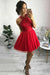 Cute Red Tulle Homecoming with Beading A Line Sweetheart Short Prom Dress - Prom Dresses