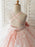 Flower Girl Dresses With Sash Pink Sleeveless Backless Knee Length Tulle Kids Party Dresses