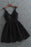 Cute Spaghetti Straps V Neck Black Lace Short Homecoming Mini Cocktail Dress - Prom Dresses