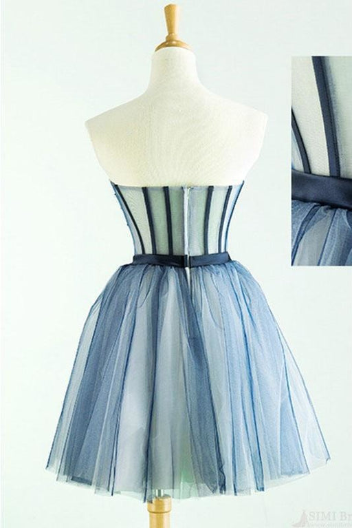 Cute Sweetheart Tulle Homecoming with Beads A Line Appliqued Short Prom Dress - Prom Dresses