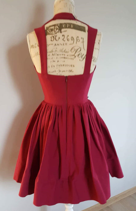 Cute V Neck Backless Layered Burgundy Short Prom Dresses Homecoming Dresses, Backless Burgundy Formal Graduation Evening Dresses, Burgundy Cocktail Dresses