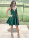 Cute V Neck Green Short Prom Dresses, V Neck Green Homecoming Dresses, Evening Dresses