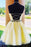 Daffodil Halter Homecoming Lace Appliques A Line Graduation Dress with Beads - Prom Dresses