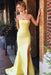 Daffodil Strapless Split Long Party Dress Sexy Simple Mermaid Prom Gown - Prom Dresses