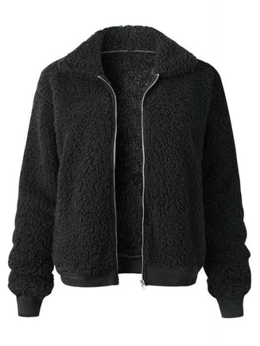 Daily Basic Winter Plus Size Regular Faux Fur Coats - Black / S - womens furs & leathers