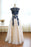 Dark Blue Appliques Ivory Tulle Prom Dress Floor Length Elegant Evening Dresses - Prom Dresses