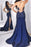 Dark Blue Strapless Long Evening Dress Sexy Sweetheart Appliqued Prom Dresses - Prom Dresses