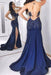 Dark Blue Strapless Long Evening Dress Sexy Sweetheart Appliqued Prom Dresses - Prom Dresses
