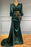 Dark Green Long Evening Dresses Prom dresses with sleeves - Prom Dresses