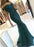 Dark Green Off-the-shoulder Mermaid Tulle Prom Dress with Beads Evening Gown - Prom Dresses