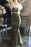 Dark Green Two Piece Sleeveless Mermaid Long Prom Dresses - Prom Dresses