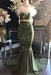 Dark Green Two Piece Sleeveless Mermaid Long Prom Dresses - Prom Dresses