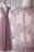 Dark Mauve Tulle Prom Neck Maxi A-Line Party Illusion Evening Dress - Prom Dresses