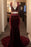 Dark Red Two Piece Sleeveless Long Evening Party Gown - Prom Dresses