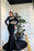 Black Mermaid Prom Gown with Sparkling Beadwork and Dramatic High Neckline