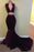 Deep V-neck Velvet Mermaid Two Piece Prom Dresses - Prom Dresses