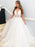 Deep V Neck White Lace Floral Long Prom Dresses, White Lace Wedding Dresses, White Formal Evening Dresses 