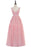 Double V Neck Long Evening Dress Chiffon Bridesmaid Dresses - Pink / US 2 - bridesmaid dresses