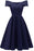 Dress Elegant Off Shoulder Cotton Elastic Lady Neck Short - Dark blue / S - lace dresses