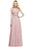 Dusty Rose Evening Dress Lace Chiffon Long Bridesmaid Dresses - Dusty Rose / US 2 - Prom Dress