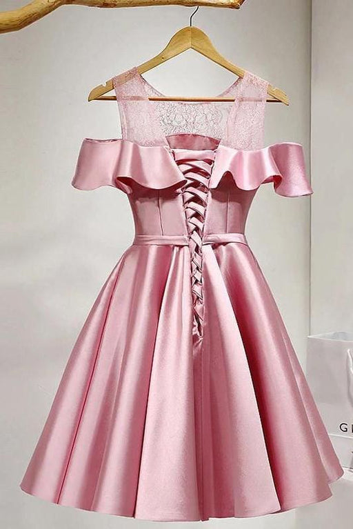 Dusty Rose Homecoming Prom Dresses Satin Cocktail Short Party Dress - Prom Dresses