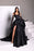 Elegant Black Taffeta Prom Dress with Sweetheart Neckline and Lace Gloves