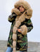 Electric Army Green Faux Fur Chubby Faux Fur Coats - Taupe / S - womens furs & leathers